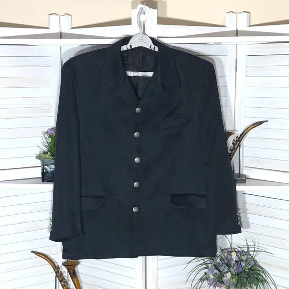 Bardelli Beverly Hills Suede Leather Blazer Navy Blue XL
